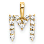 14k 1/6 carat Lab Grown Diamond VS/SI+ G+ Complete Letter M Initial Pendant