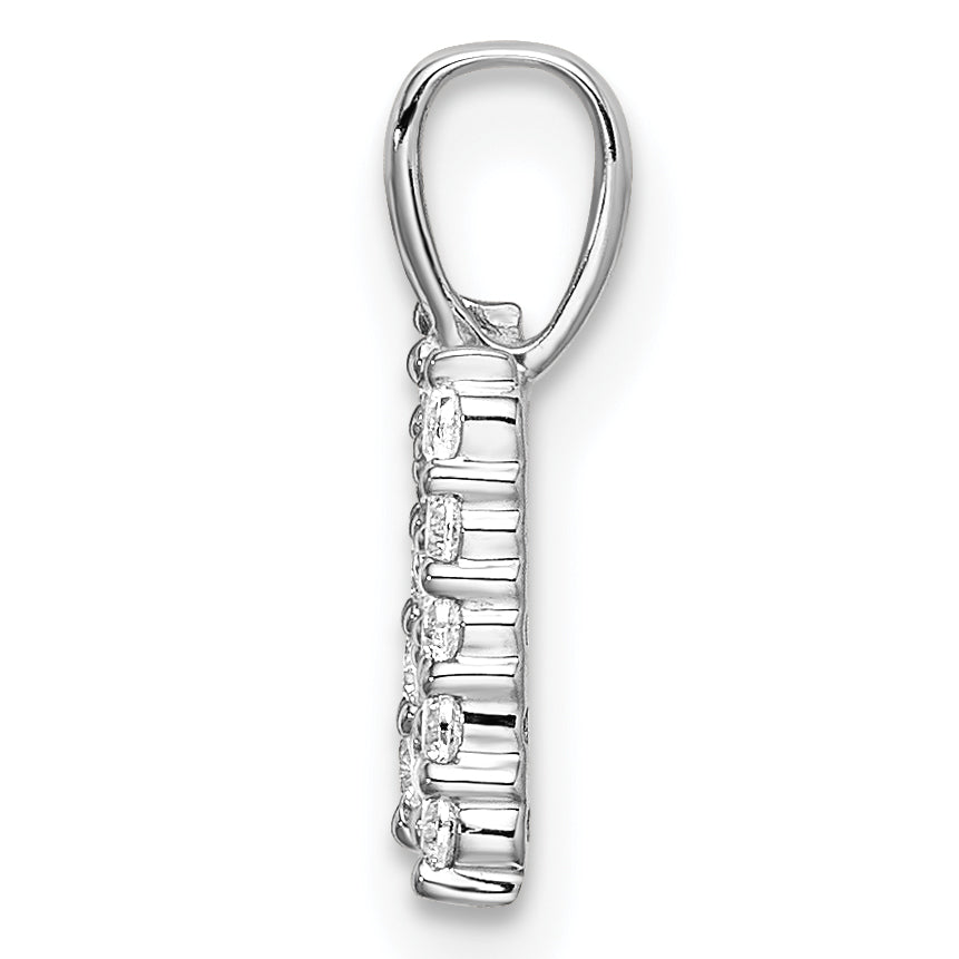 14k White Gold 1/6 carat Lab Grown Diamond VS/SI+ G+ Complete Letter N Initial Pendant Secondary image