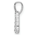 14k White Gold 1/6 carat Lab Grown Diamond VS/SI+ G+ Complete Letter N Initial Pendant