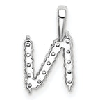 14k White Gold 1/6 carat Lab Grown Diamond VS/SI+ G+ Complete Letter N Initial Pendant