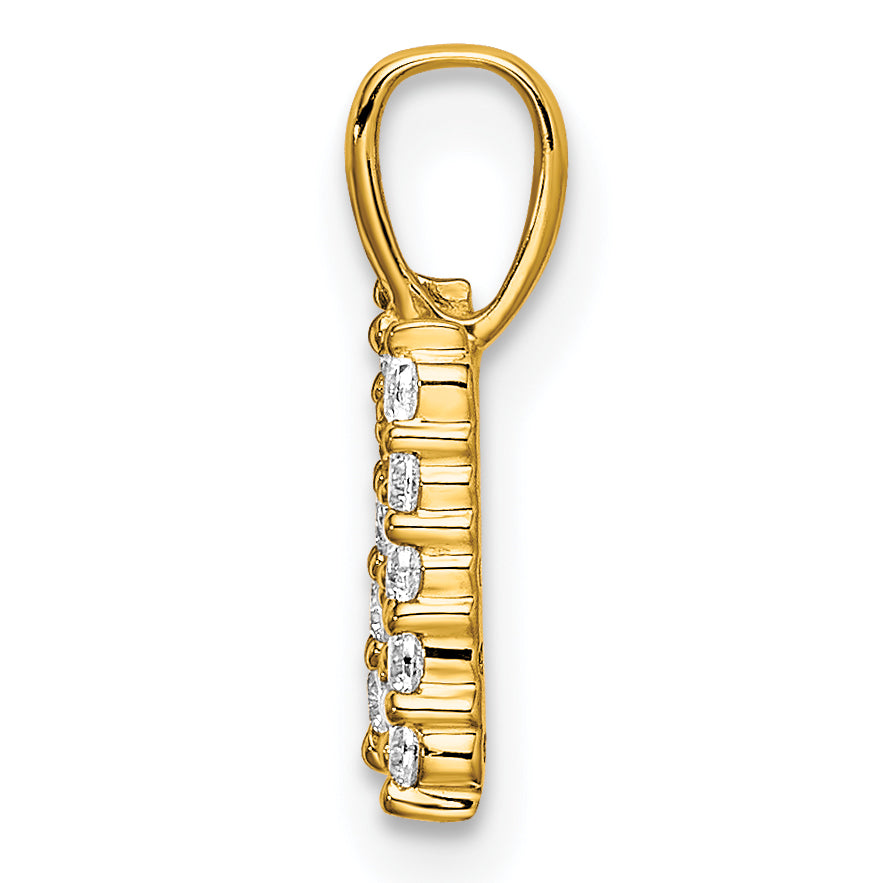 14k 1/6 carat Lab Grown Diamond VS/SI+ G+ Complete Letter N Initial Pendant Secondary image