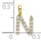 14k 1/6 carat Lab Grown Diamond VS/SI+ G+ Complete Letter N Initial Pendant