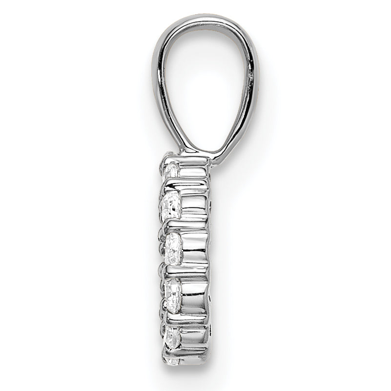 14k White Gold 1/8 carat Lab Grown Diamond VS/SI+ G+ Complete Letter O Intitial Pendant Secondary image