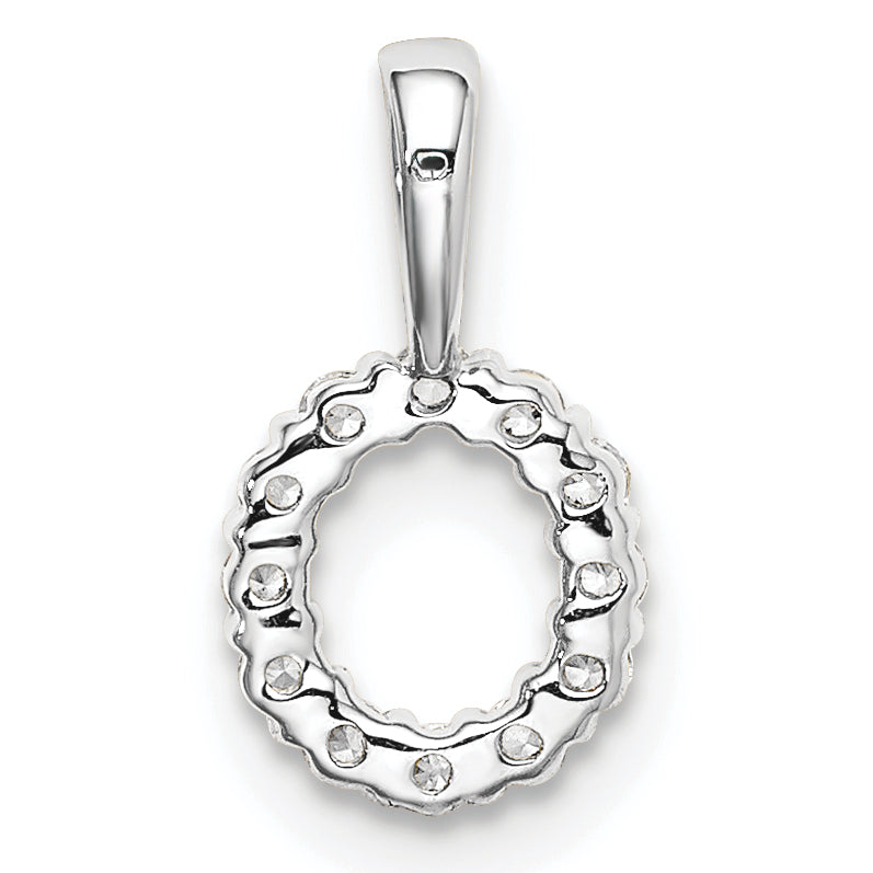 14k White Gold 1/8 carat Lab Grown Diamond VS/SI+ G+ Complete Letter O Intitial Pendant