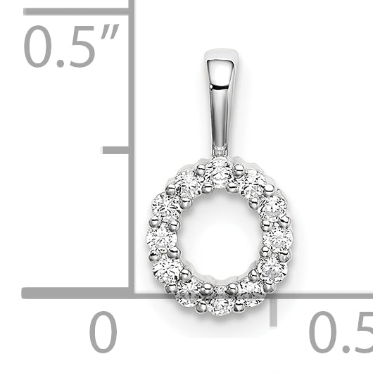 14k White Gold 1/8 carat Lab Grown Diamond VS/SI+ G+ Complete Letter O Intitial Pendant