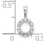 14k White Gold 1/8 carat Lab Grown Diamond VS/SI+ G+ Complete Letter O Intitial Pendant
