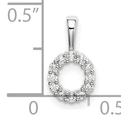 14k White Gold 1/8 carat Lab Grown Diamond VS/SI+ G+ Complete Letter O Intitial Pendant