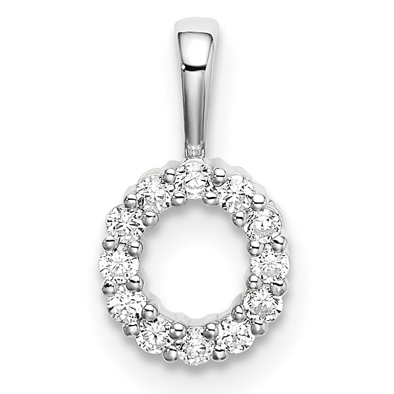 14k White Gold 1/8 carat Lab Grown Diamond VS/SI+ G+ Complete Letter O Intitial Pendant Main image