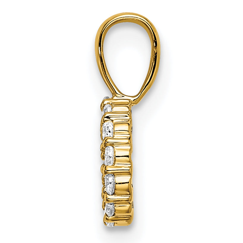 14k 1/8 carat Lab Grown Diamond VS/SI+ G+ Complete Letter O Intitial Pendant Secondary image