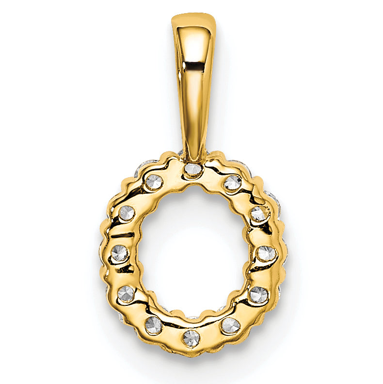 14k 1/8 carat Lab Grown Diamond VS/SI+ G+ Complete Letter O Intitial Pendant