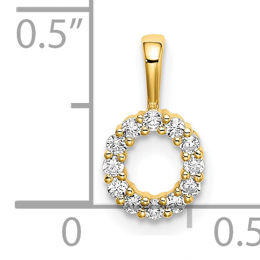 14k 1/8 carat Lab Grown Diamond VS/SI+ G+ Complete Letter O Intitial Pendant