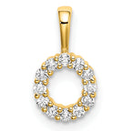 14k 1/8 carat Lab Grown Diamond VS/SI+ G+ Complete Letter O Intitial Pendant