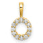 14k 1/8 carat Lab Grown Diamond VS/SI+ G+ Complete Letter O Intitial Pendant