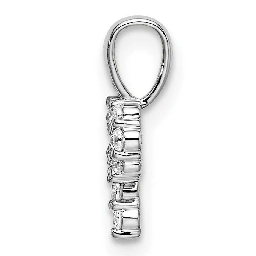 14k White Gold 1/10 carat Lab Grown Diamond VS/SI+ G+ Complete Letter P Initial Pendant Secondary image