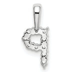 14k White Gold 1/10 carat Lab Grown Diamond VS/SI+ G+ Complete Letter P Initial Pendant