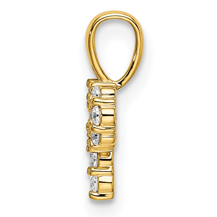 14k 1/10 carat Lab Grown Diamond VS/SI+ G+ Complete Letter P Initial Pendant