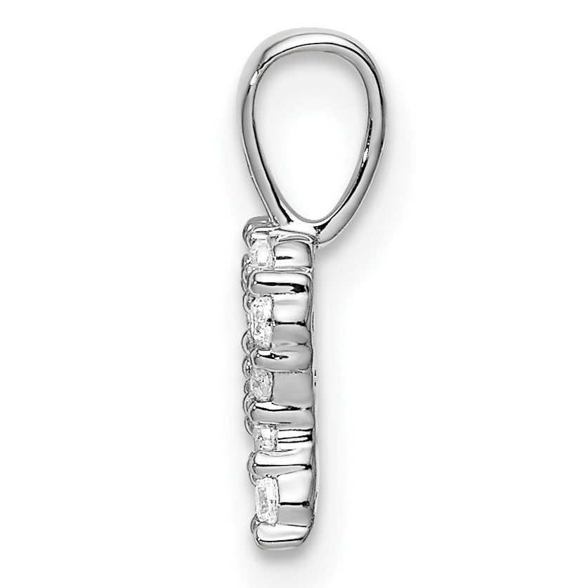 14k White Gold 1/8 carat Lab Grown Diamond VS/SI+ G+ Complete Letter R Initial Pendant