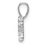 14k White Gold 1/8 carat Lab Grown Diamond VS/SI+ G+ Complete Letter R Initial Pendant