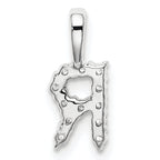 14k White Gold 1/8 carat Lab Grown Diamond VS/SI+ G+ Complete Letter R Initial Pendant