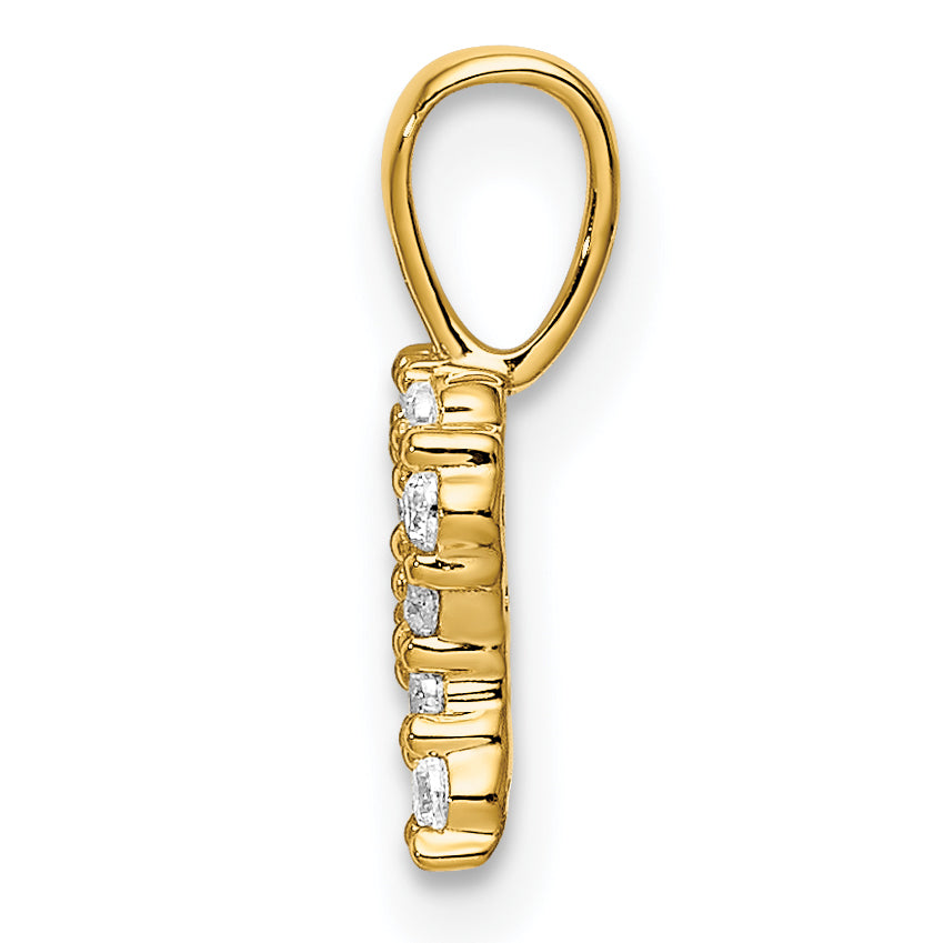 14k 1/8 carat Lab Grown Diamond VS/SI+ G+ Complete Letter R Initial Pendant Secondary image