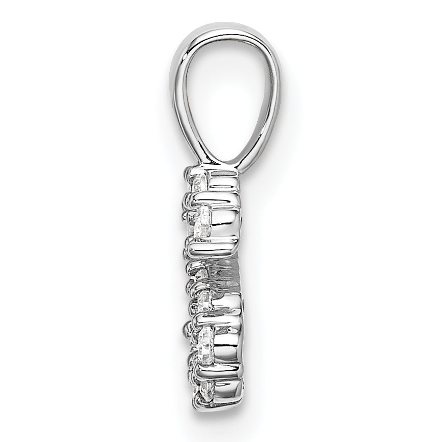 14k White Gold 1/8 carat Lab Grown Diamond VS/SI+ G+ Complete Letter S Initial Pendant Secondary image
