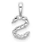 14k White Gold 1/8 carat Lab Grown Diamond VS/SI+ G+ Complete Letter S Initial Pendant