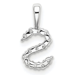 14k White Gold 1/8 carat Lab Grown Diamond VS/SI+ G+ Complete Letter S Initial Pendant