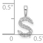 14k White Gold 1/8 carat Lab Grown Diamond VS/SI+ G+ Complete Letter S Initial Pendant