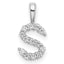 14k White Gold 1/8 carat Lab Grown Diamond VS/SI+ G+ Complete Letter S Initial Pendant