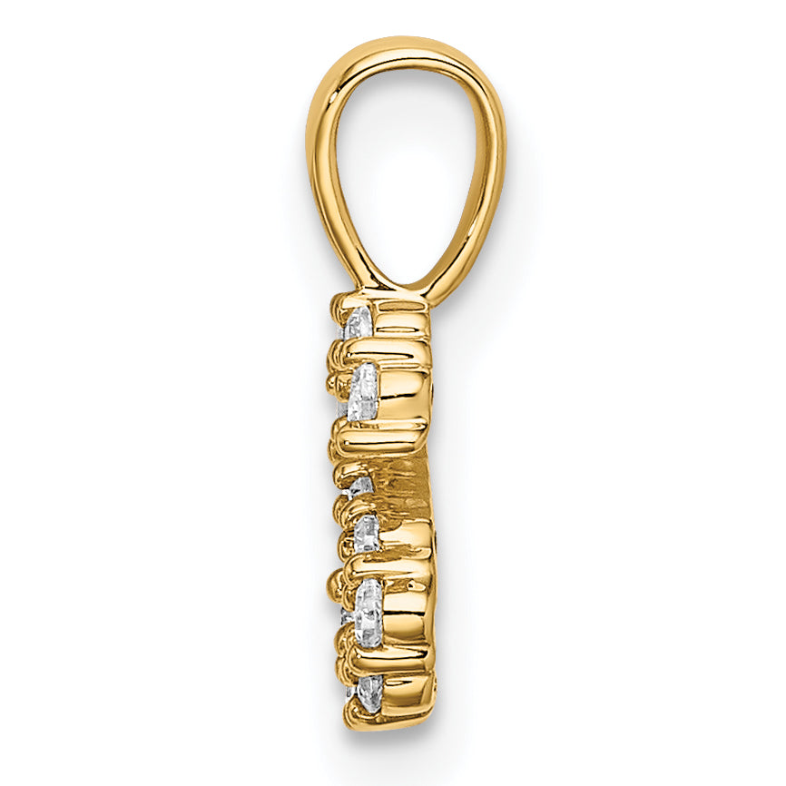 14k 1/8 carat Lab Grown Diamond VS/SI+ G+ Complete Letter S Initial Pendant