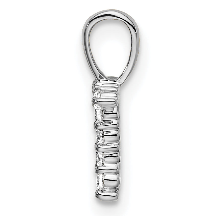 14k White Gold 1/10 carat Lab Grown Diamond VS/SI+ G+ Complete Letter T Initial Pendant