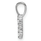 14k White Gold 1/10 carat Lab Grown Diamond VS/SI+ G+ Complete Letter T Initial Pendant