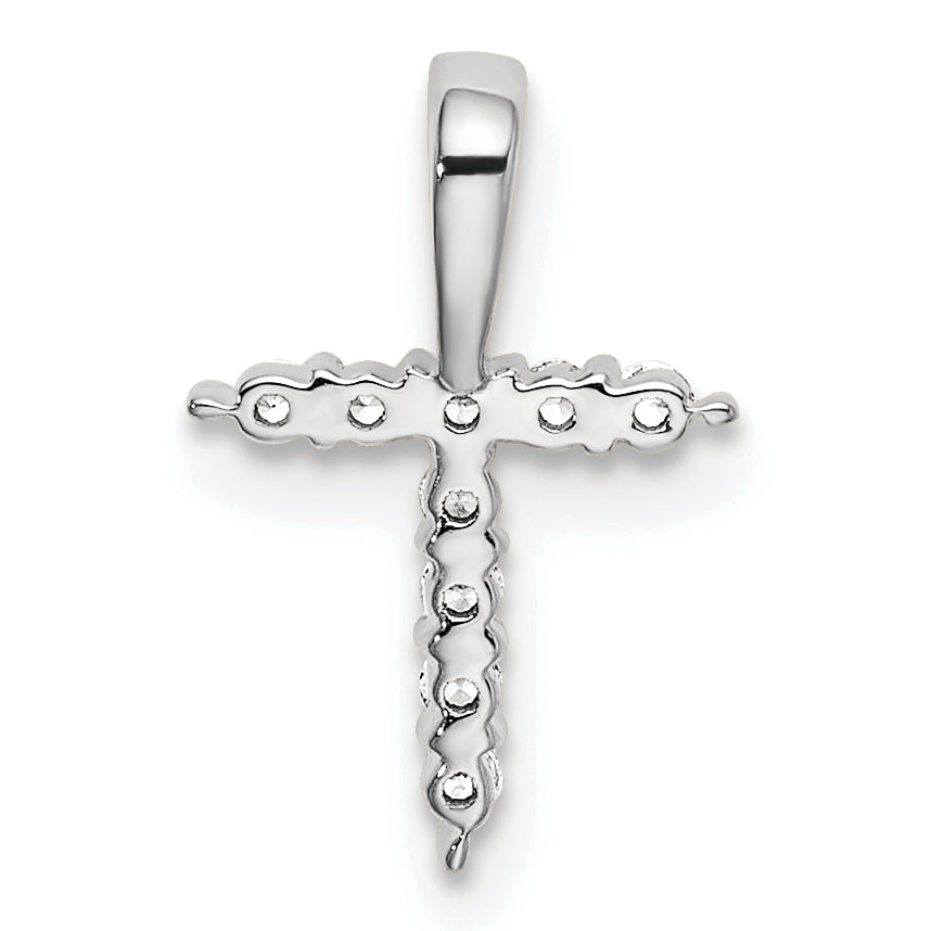 14k White Gold 1/10 carat Lab Grown Diamond VS/SI+ G+ Complete Letter T Initial Pendant