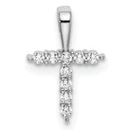 14k White Gold 1/10 carat Lab Grown Diamond VS/SI+ G+ Complete Letter T Initial Pendant