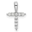 14k White Gold 1/10 carat Lab Grown Diamond VS/SI+ G+ Complete Letter T Initial Pendant