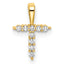 14k 1/10 carat Lab Grown Diamond VS/SI+ G+ Complete Letter T Initial Pendant