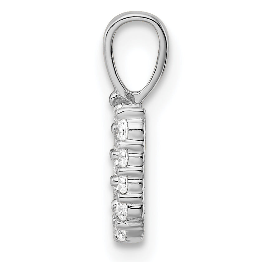 14k White Gold 1/8 carat Lab Grown Diamond VS/SI+ G+ Complete Letter U Initial Pendant