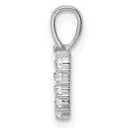 14k White Gold 1/8 carat Lab Grown Diamond VS/SI+ G+ Complete Letter U Initial Pendant