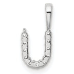 14k White Gold 1/8 carat Lab Grown Diamond VS/SI+ G+ Complete Letter U Initial Pendant