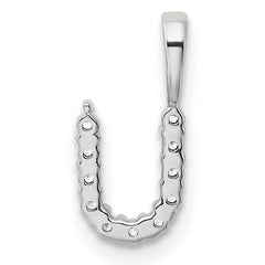 14k White Gold 1/8 carat Lab Grown Diamond VS/SI+ G+ Complete Letter U Initial Pendant