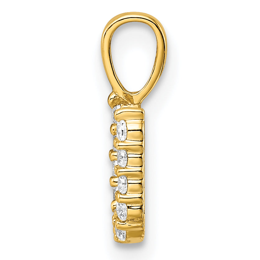 14k 1/8 carat Lab Grown Diamond VS/SI+ G+ Complete Letter U Initial Pendant