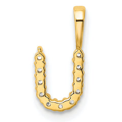 14k 1/8 carat Lab Grown Diamond VS/SI+ G+ Complete Letter U Initial Pendant