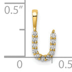 14k 1/8 carat Lab Grown Diamond VS/SI+ G+ Complete Letter U Initial Pendant