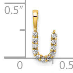 14k 1/8 carat Lab Grown Diamond VS/SI+ G+ Complete Letter U Initial Pendant