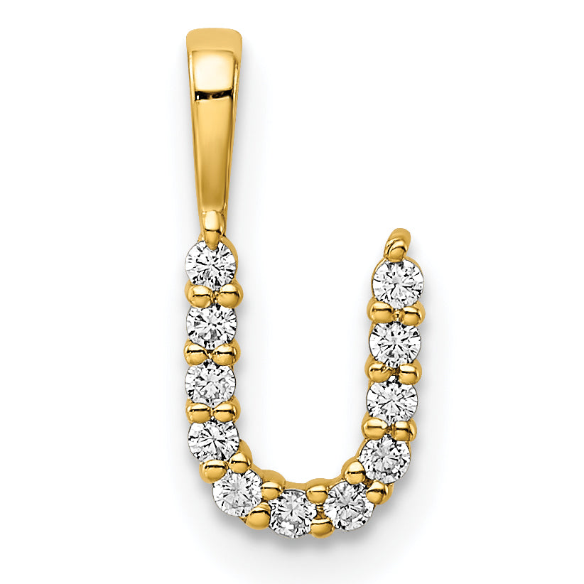 14k 1/8 carat Lab Grown Diamond VS/SI+ G+ Complete Letter U Initial Pendant Main image
