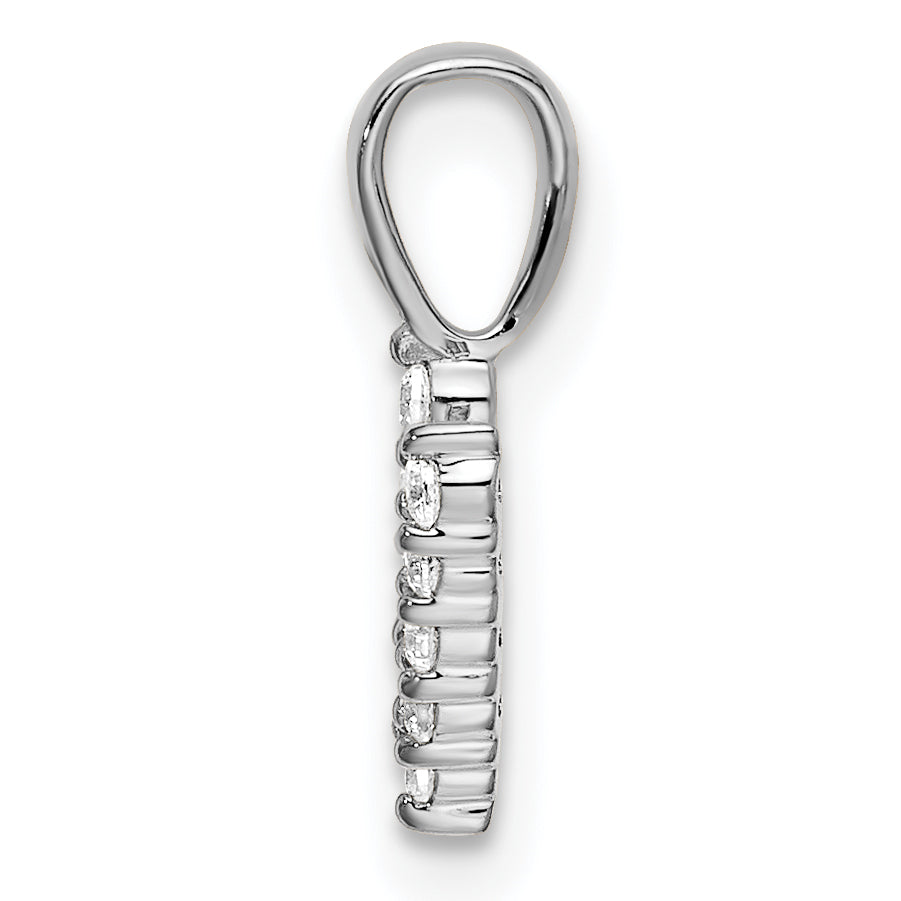 14k White Gold 1/10 carat Lab Grown Diamond VS/SI+ G+ Complete Letter V Initial Pendant