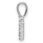 14k White Gold 1/10 carat Lab Grown Diamond VS/SI+ G+ Complete Letter V Initial Pendant