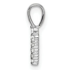 14k White Gold 1/10 carat Lab Grown Diamond VS/SI+ G+ Complete Letter V Initial Pendant