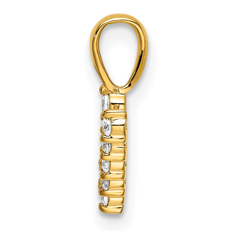 14k 1/10 carat Lab Grown Diamond VS/SI+ G+ Complete Letter V Initial Pendant Secondary image