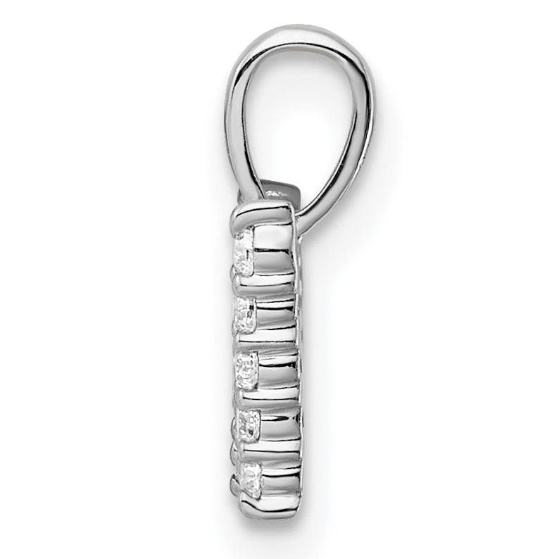 14k White Gold 1/6 carat Lab Grown Diamond VS/SI+ G+ Complete Letter W Initial Pendant Secondary image